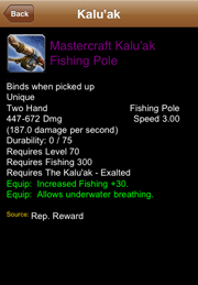 Características de la Caña de pescar de técnica de maestro Kalu'ak